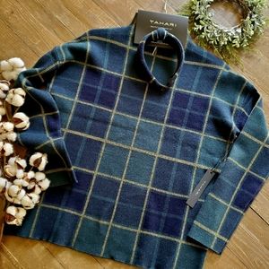 Black Watch Plaid Xsmall Sweater & Matching  Headband By TAHARI